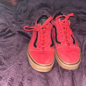 Red & Black Vans Gum bottoms